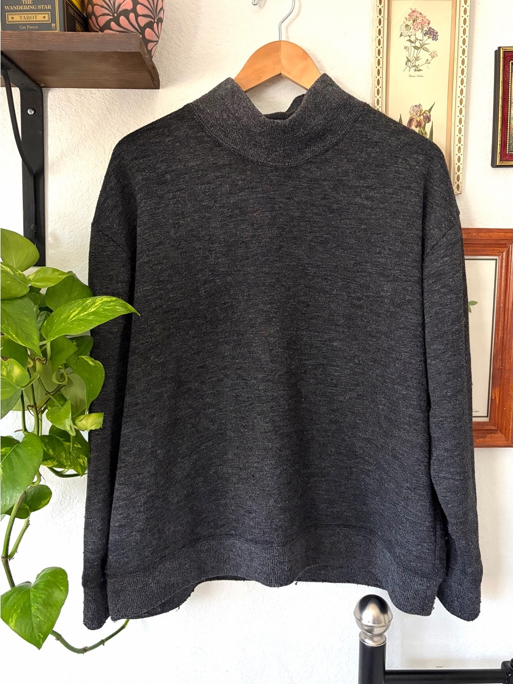 Cozy Abercrombie and Fitch Charcoal Gray Mock Neck Sweater XL Oversized